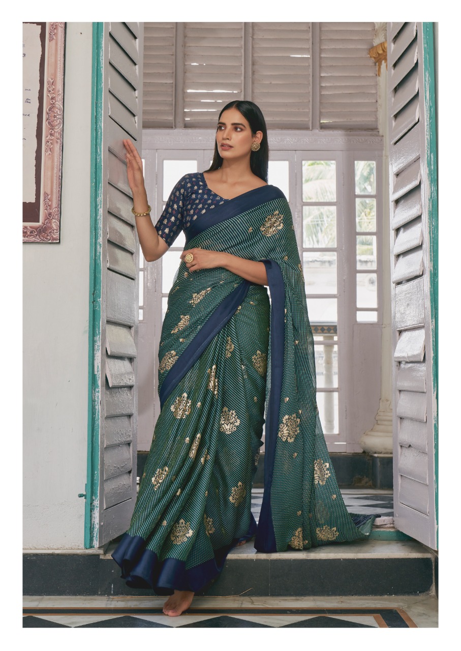 lt kashvi creation dori satin new and modern Lehariya Print saree catalog