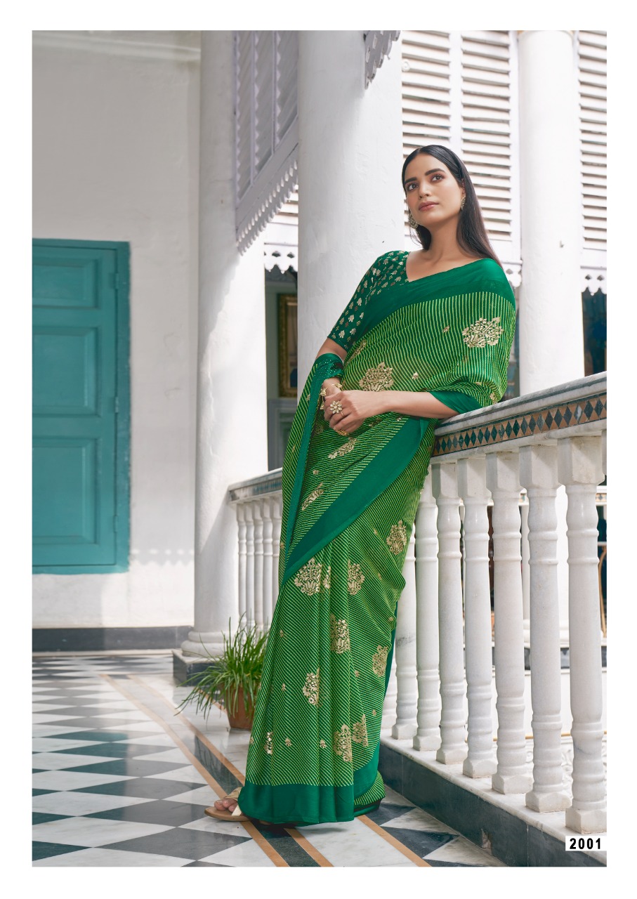 lt kashvi creation dori satin new and modern Lehariya Print saree catalog