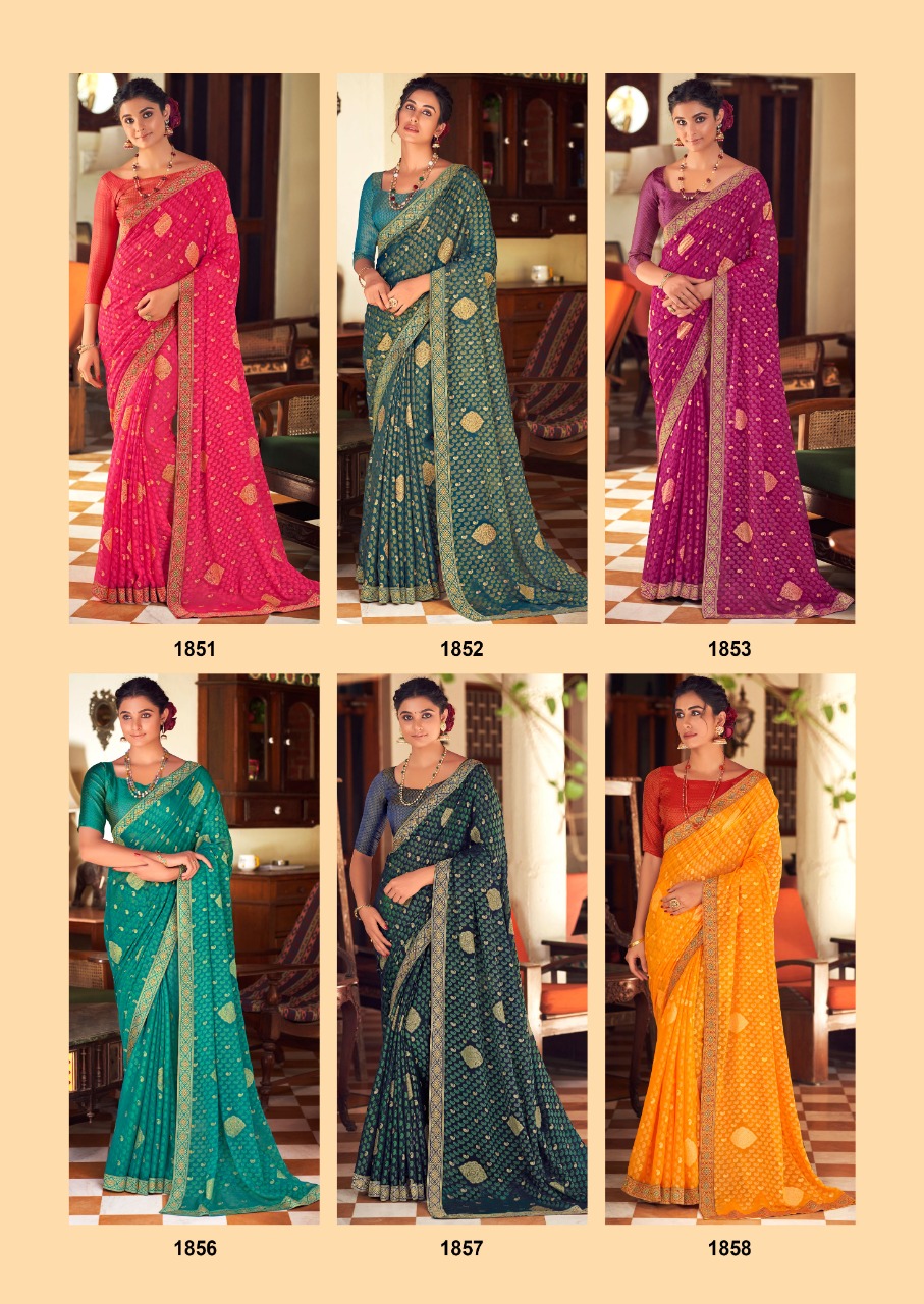 lt kashvi creation ravina chiffon astonishing saree catalog