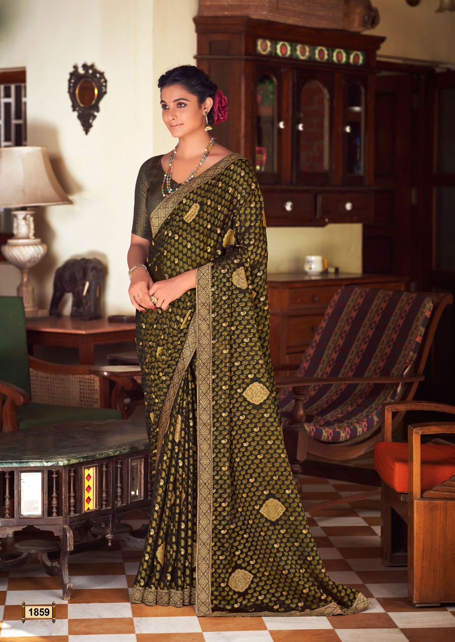 lt kashvi creation ravina chiffon astonishing saree catalog