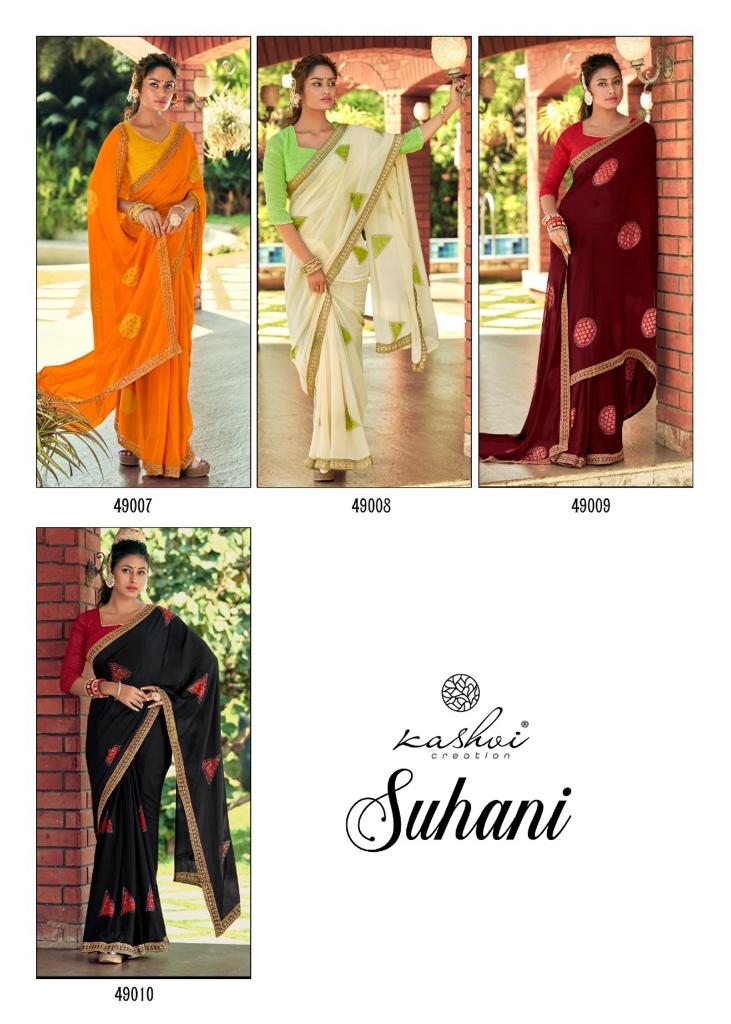 lt kashvi creation suhani georgette decent look saree catalog