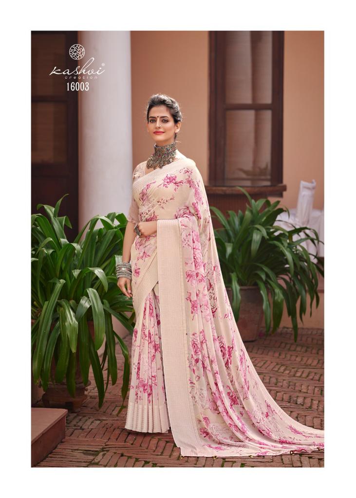 lt kashvi creation vihana georgette innovative print saree catalog