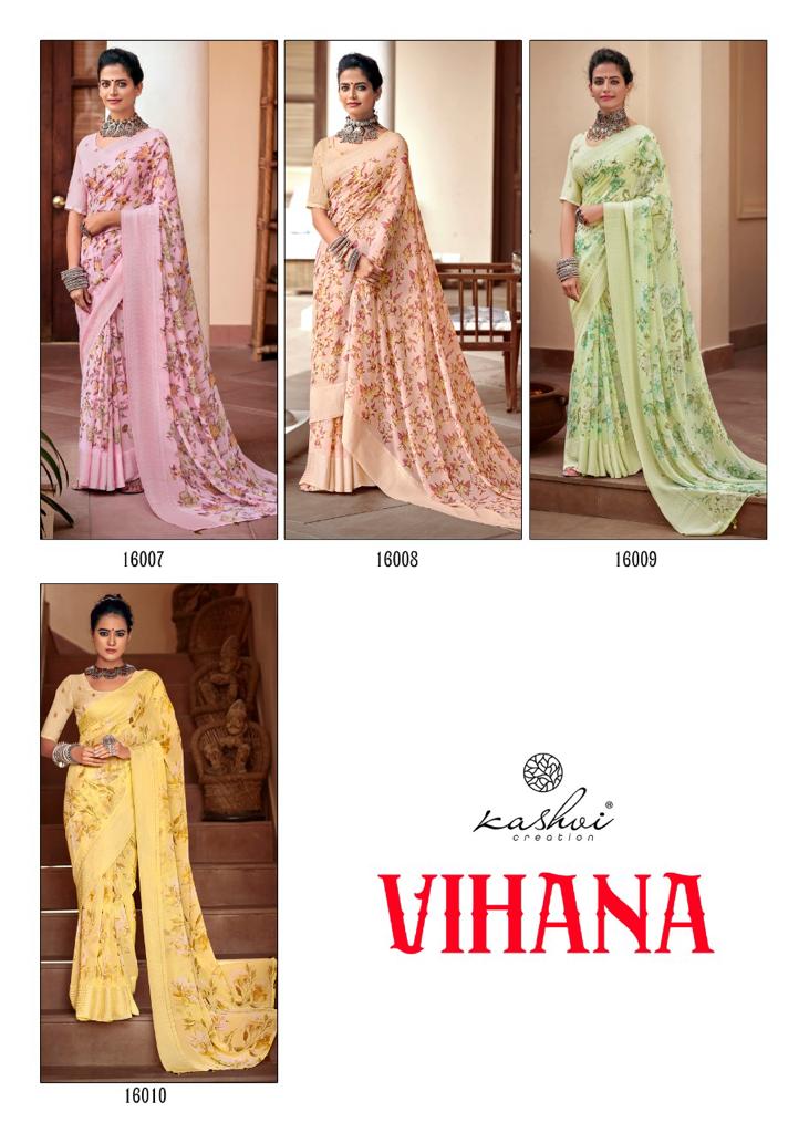 lt kashvi creation vihana georgette innovative print saree catalog