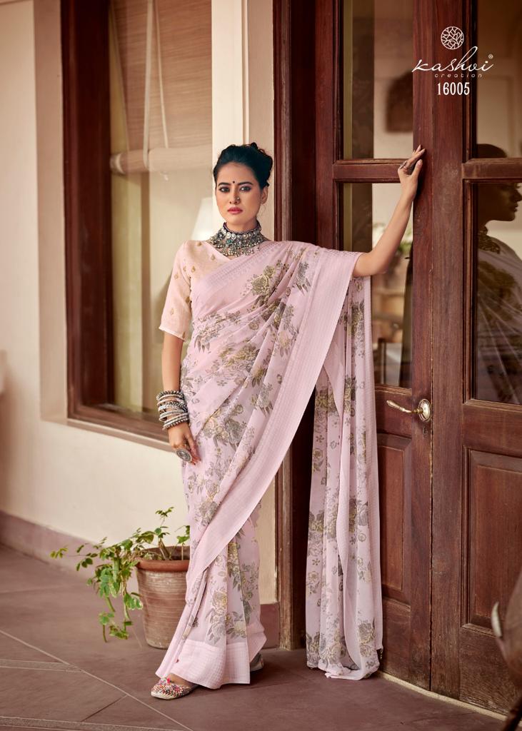 lt kashvi creation vihana georgette innovative print saree catalog