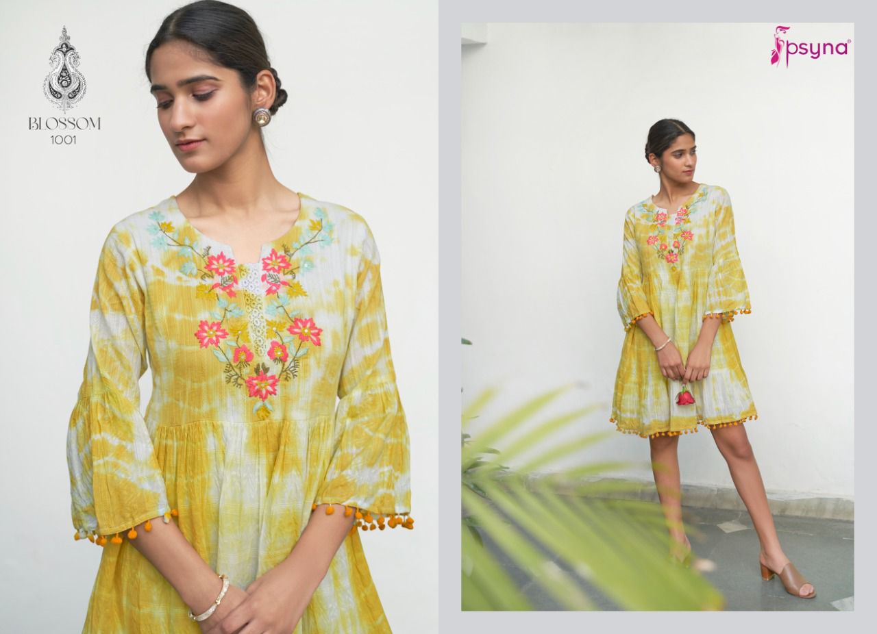 psyna blossom cotton new and modern style kurti catalog