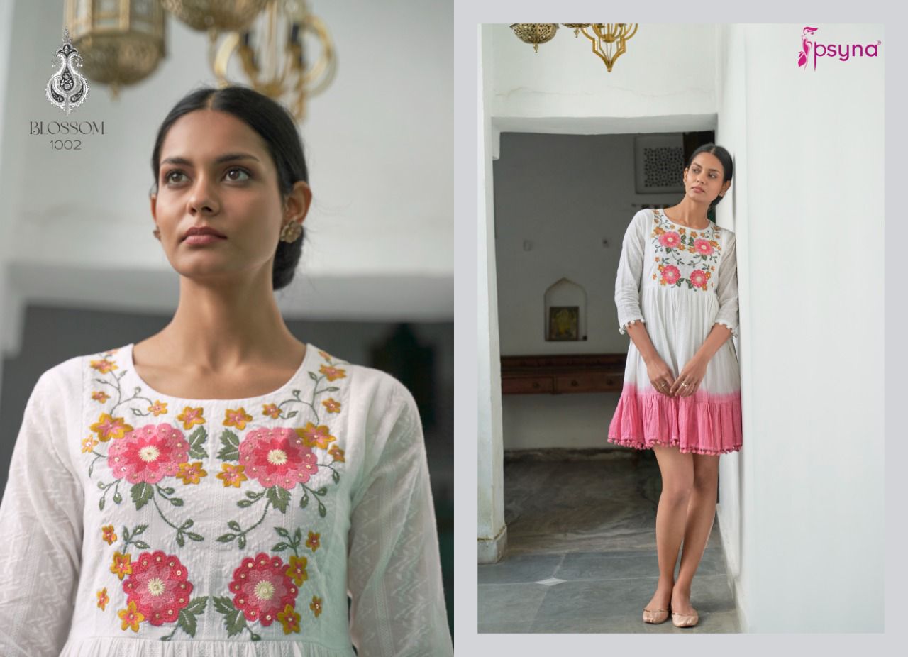 psyna blossom cotton new and modern style kurti catalog