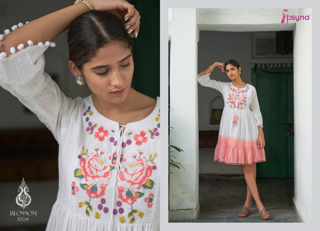 psyna blossom cotton new and modern style kurti catalog