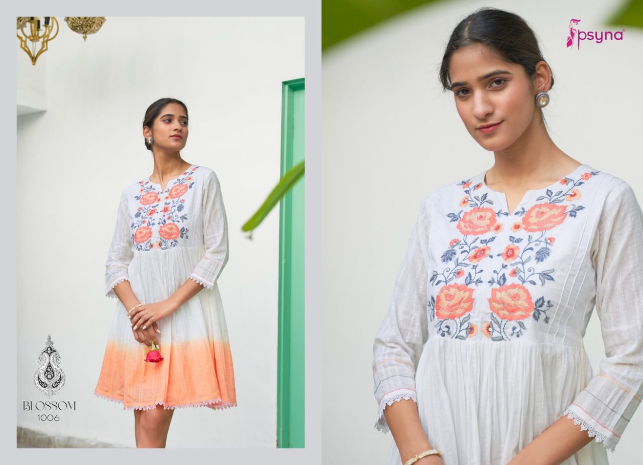 psyna blossom cotton new and modern style kurti catalog