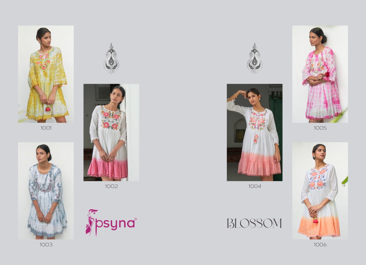 psyna blossom cotton new and modern style kurti catalog