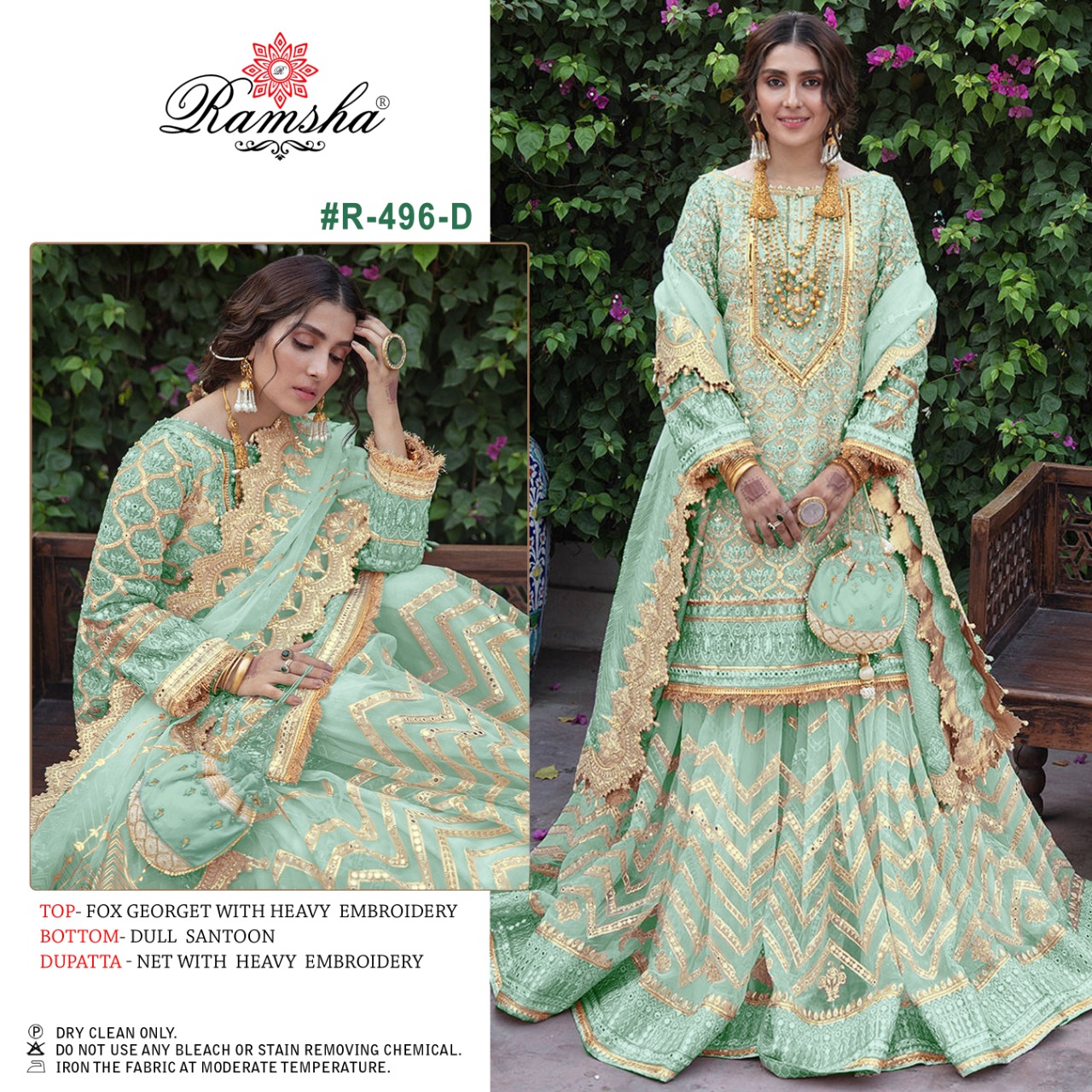 Ramsha  r-496 D Salwar Kameez Georgette Singles