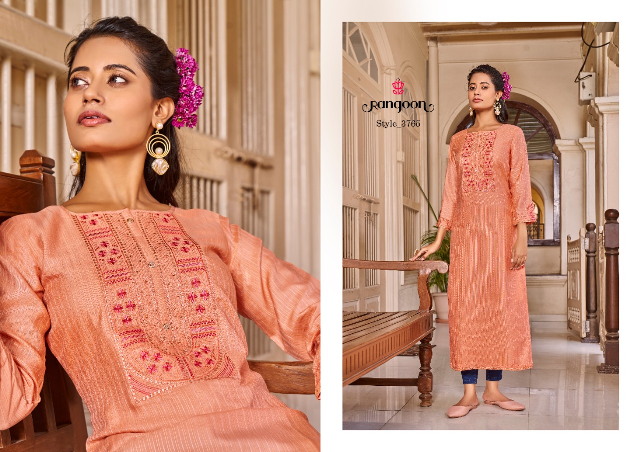 rangoon Sweet Heart Cotton Lining classic trendy look kurti catalog