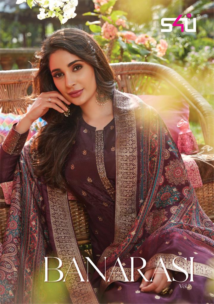 s4u banarasi vol 2 silk new and modern style top bottom with dupatta catalog