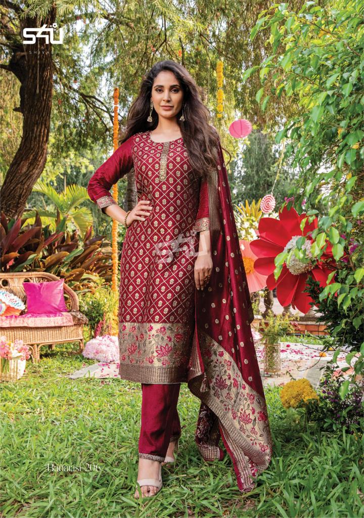 s4u banarasi vol 2 silk new and modern style top bottom with dupatta catalog