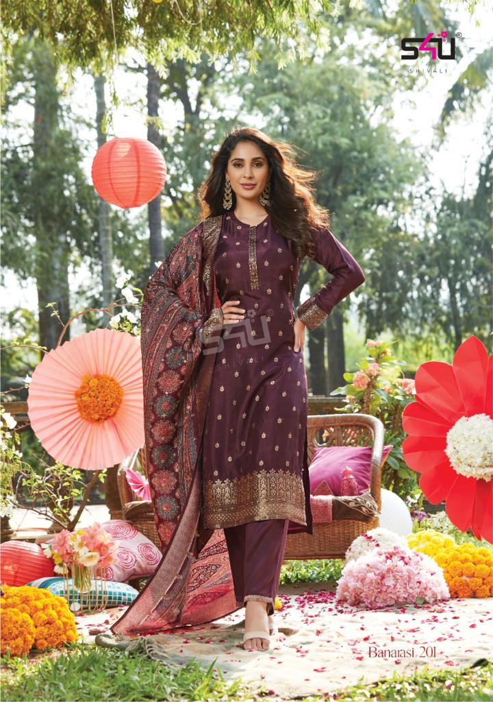 s4u banarasi vol 2 silk new and modern style top bottom with dupatta catalog