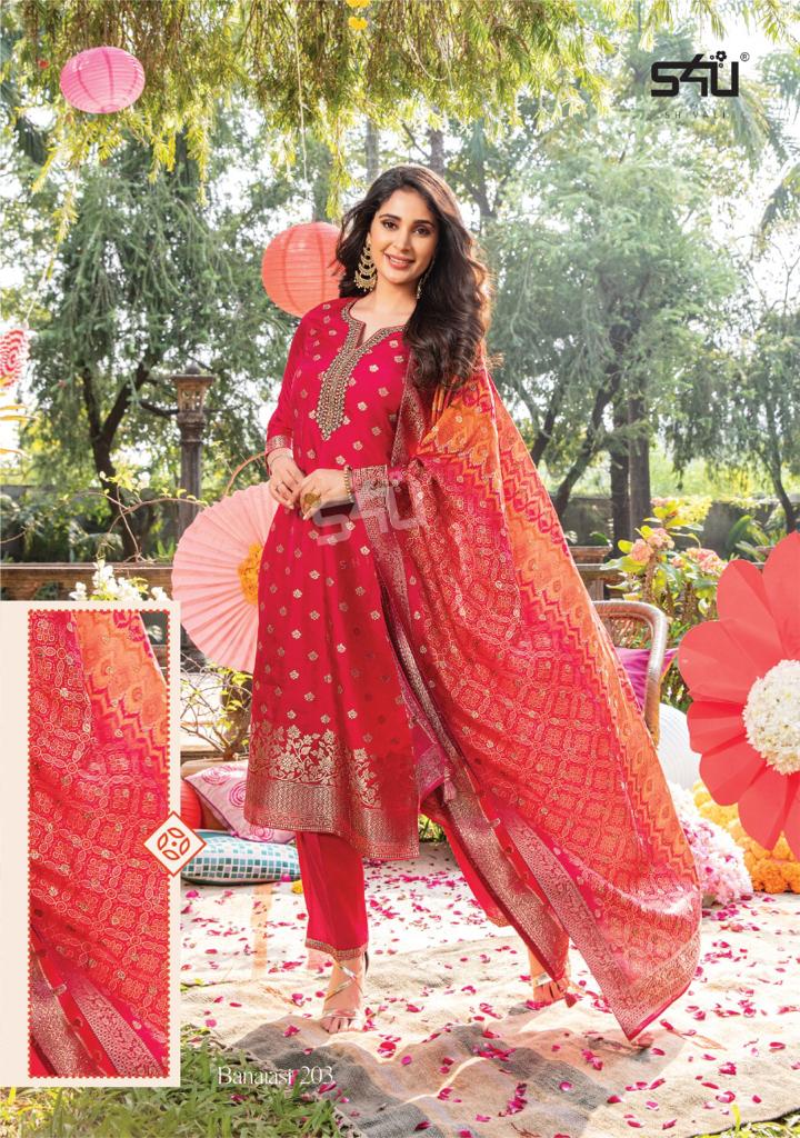 s4u banarasi vol 2 silk new and modern style top bottom with dupatta catalog