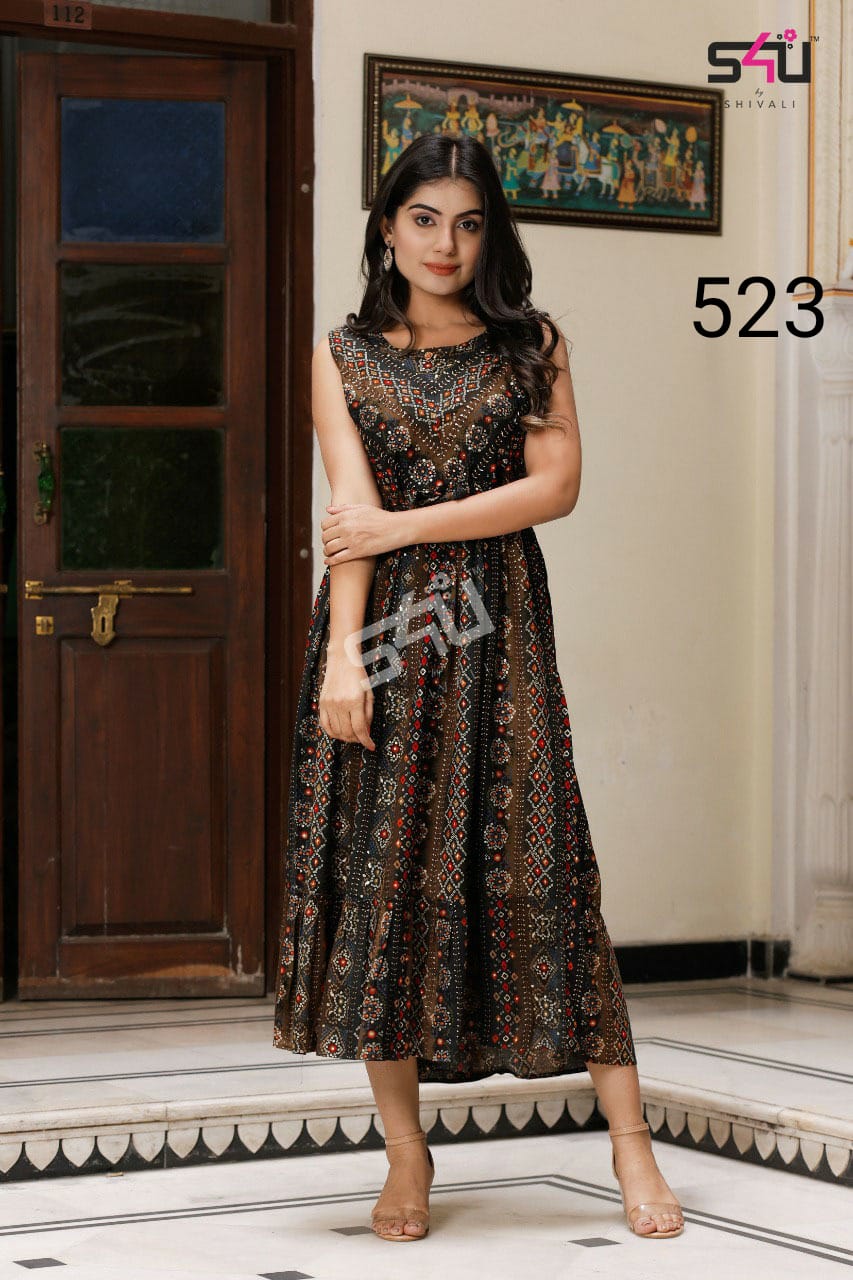 s4u d no 523 fancy regal look kurti size set