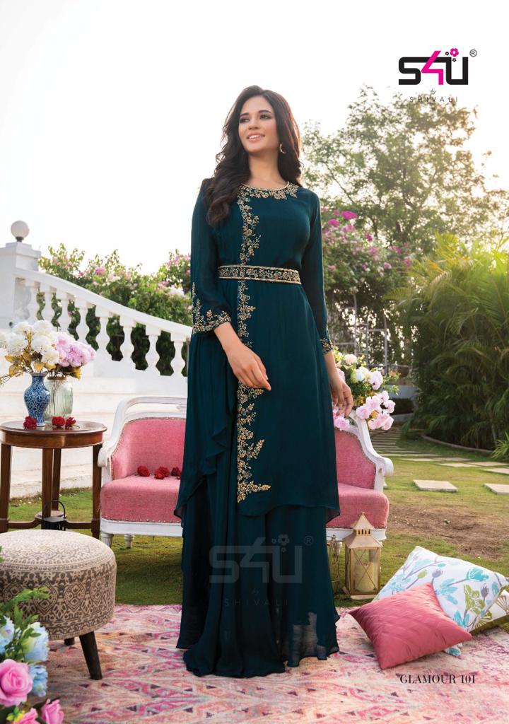 s4u glamour fancy festive look indo western catalog