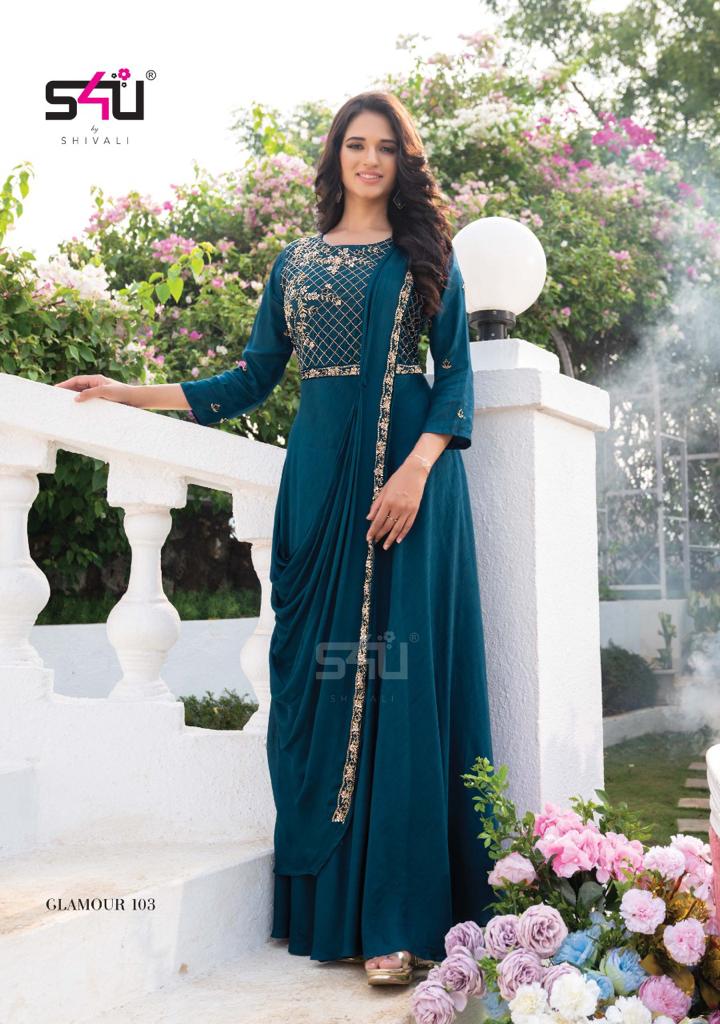 s4u glamour fancy festive look indo western catalog