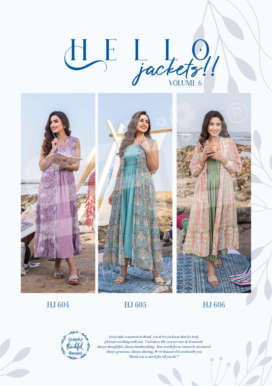 S4u Hello Jackets Vol 06 stylish western look kurti catalog