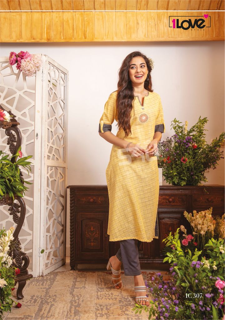 s4u indi chic vol 3 handloom cotton  graceful look kurti with pant catalog