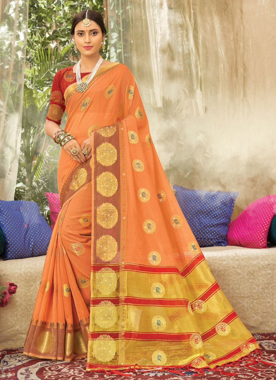 sangam print ashika organza regal look saree catalog