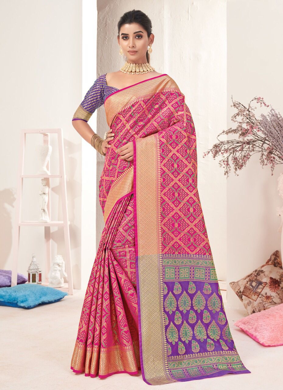 sangam print ikkat patola silk gorgeous look saree catalog