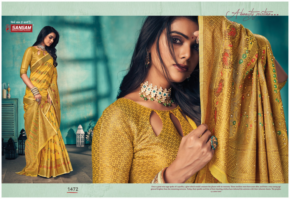 sangam print raj mahal cotton new and modern style saree catalog