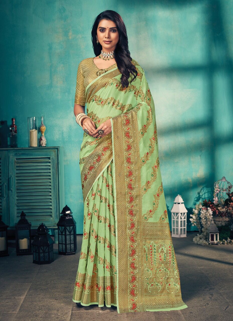 sangam print raj mahal cotton new and modern style saree catalog