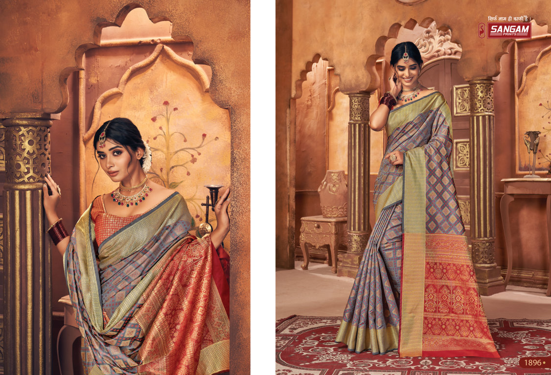 sangam print raj patola patola silk gorgeous look saree catalog