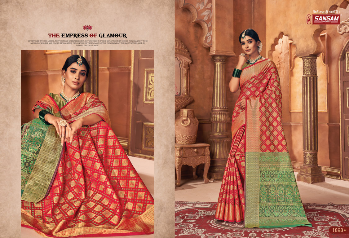 sangam print raj patola patola silk gorgeous look saree catalog