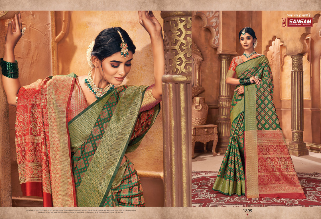 sangam print raj patola patola silk gorgeous look saree catalog