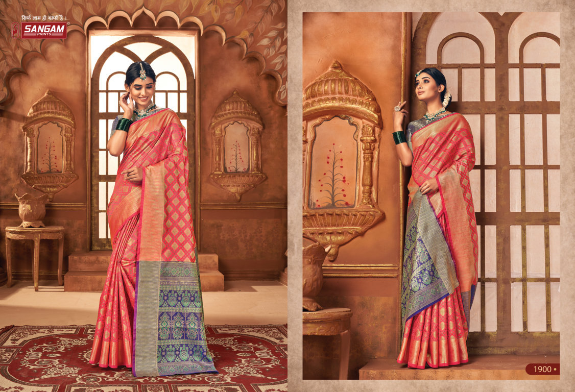 sangam print raj patola patola silk gorgeous look saree catalog