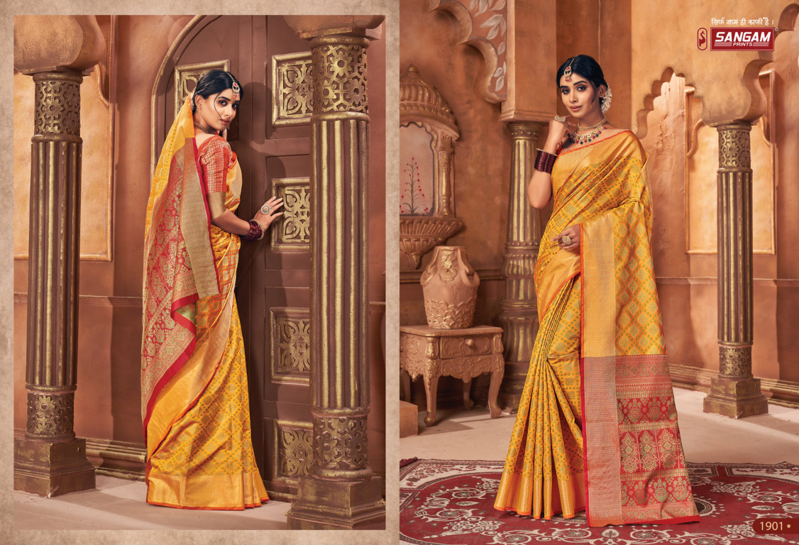 sangam print raj patola patola silk gorgeous look saree catalog