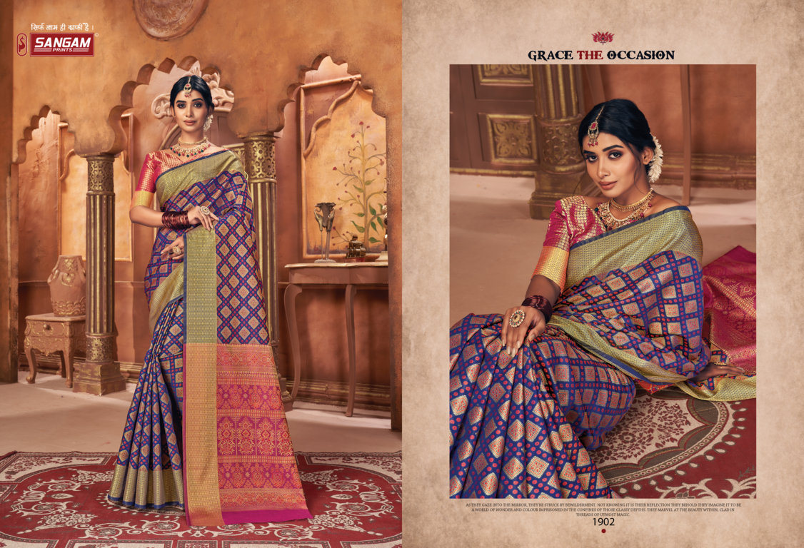 sangam print raj patola patola silk gorgeous look saree catalog