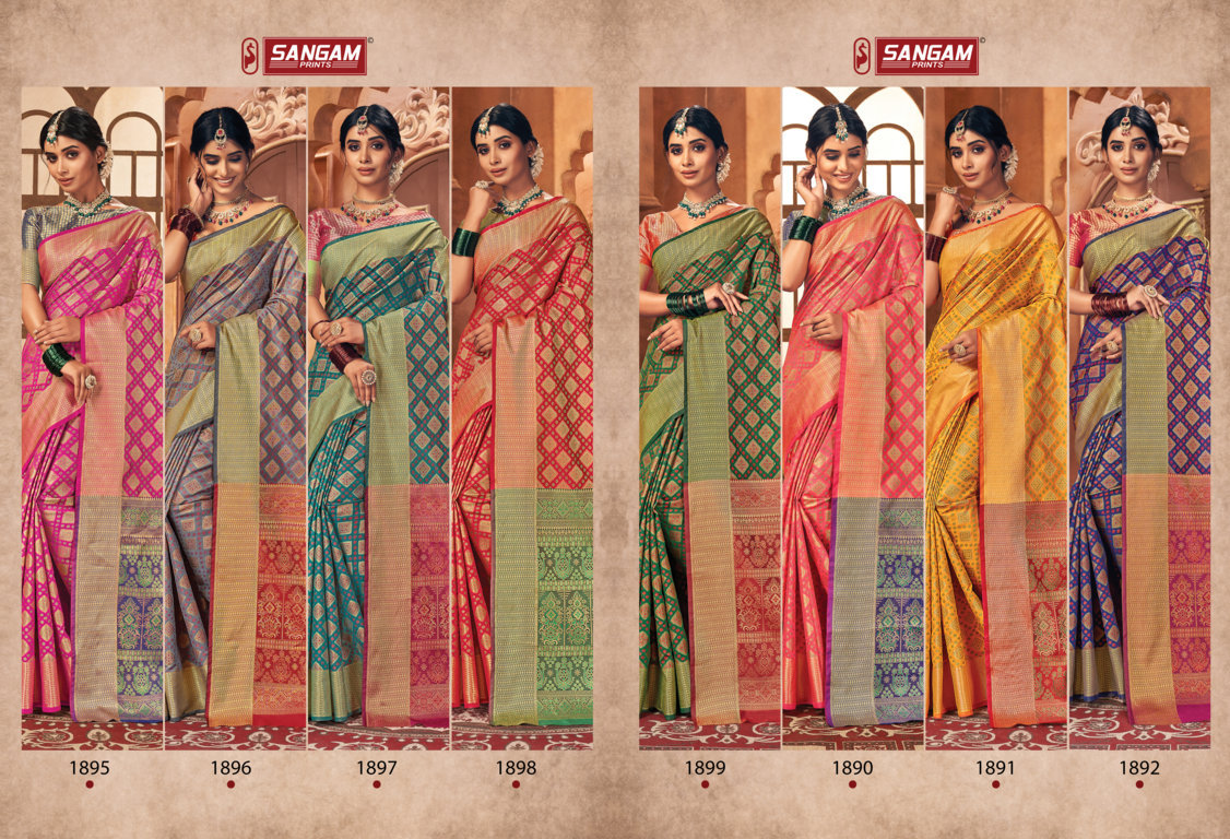 sangam print raj patola patola silk gorgeous look saree catalog