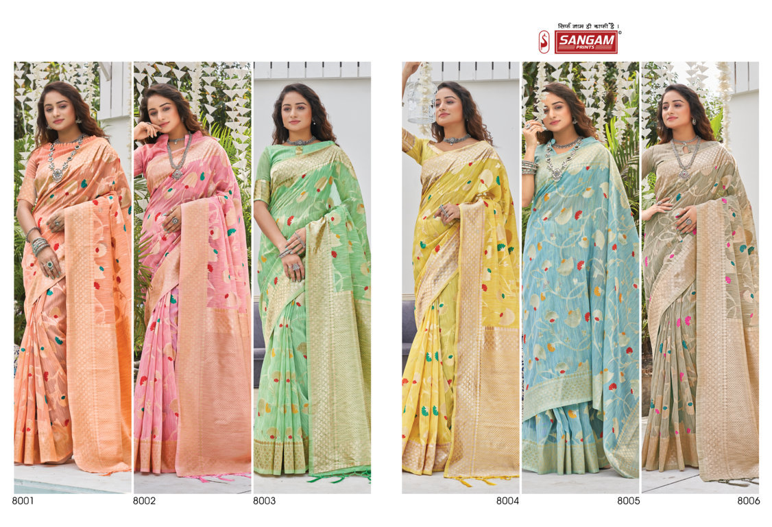 sangam print roop shikha cotton attractive saree catalog