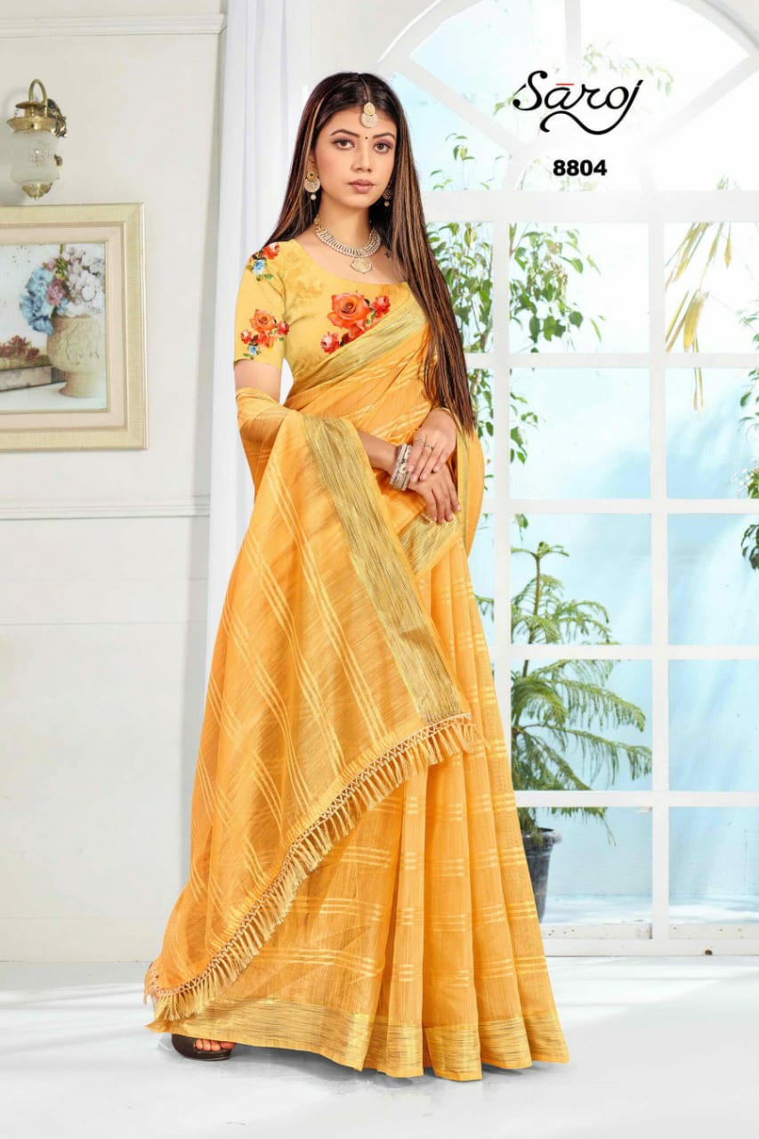 saroj saree royal vol 1 cotton linen attrective look saree catalog