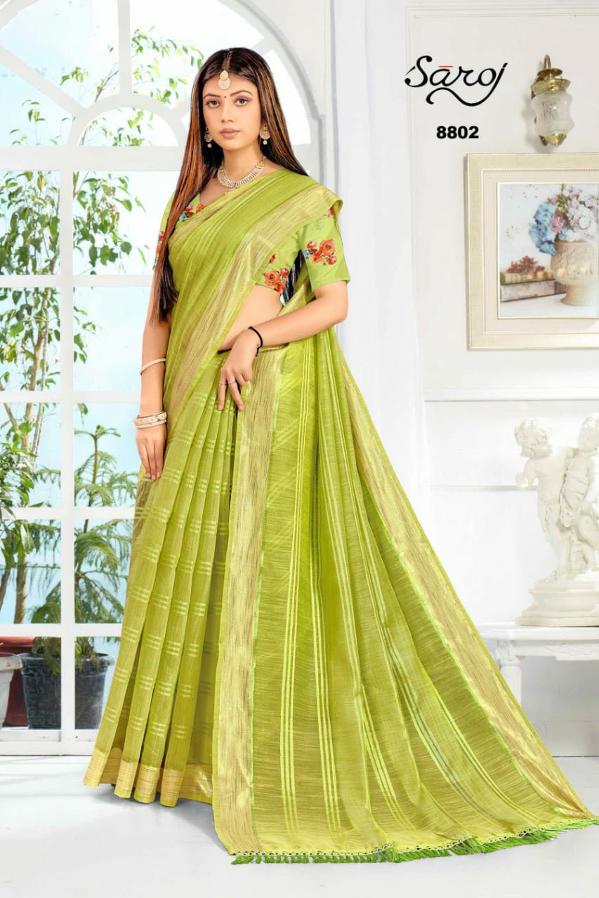 saroj saree royal vol 1 cotton linen attrective look saree catalog