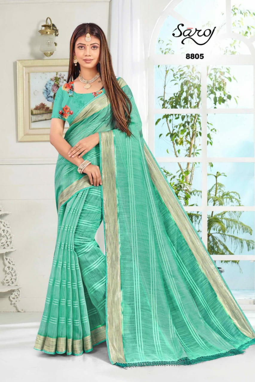 saroj saree royal vol 1 cotton linen attrective look saree catalog