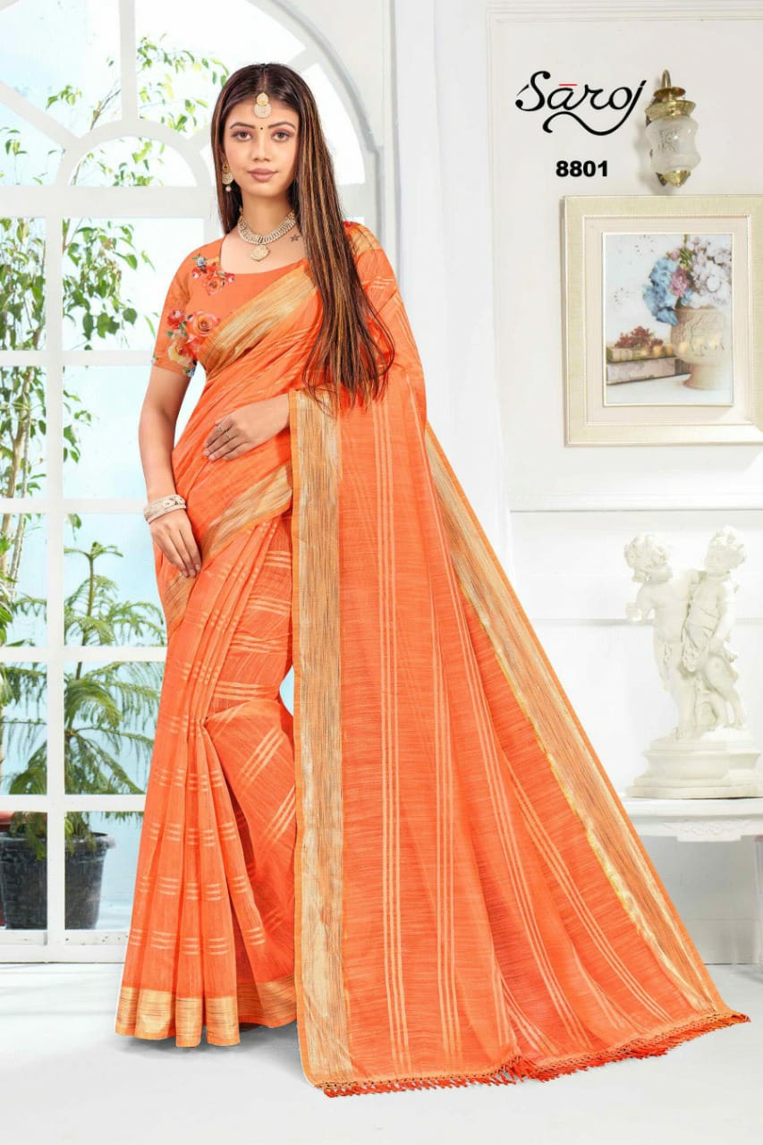 saroj saree royal vol 1 cotton linen attrective look saree catalog