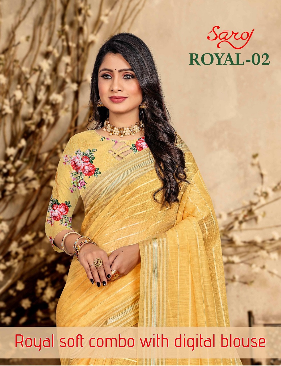 saroj saree royal vol 2 linen cotton linen decent look saree catalog