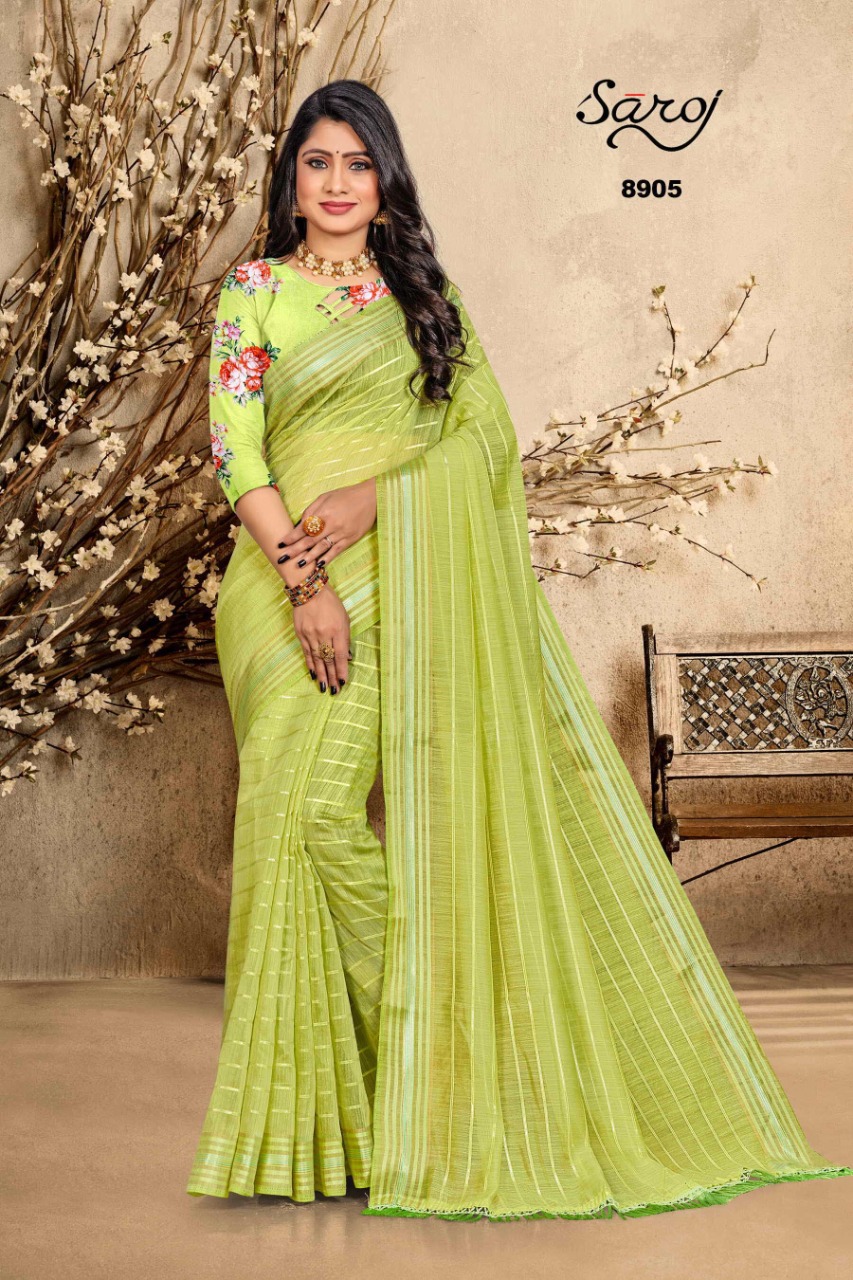 saroj saree royal vol 2 linen cotton linen decent look saree catalog