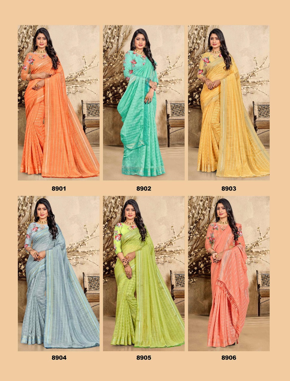 saroj saree royal vol 2 linen cotton linen decent look saree catalog