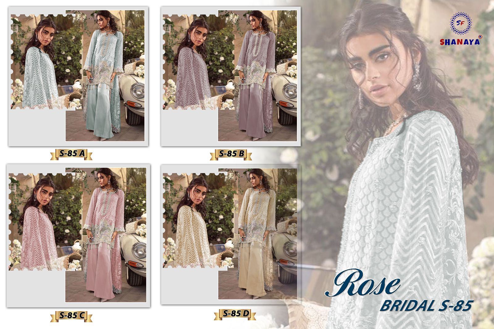 shanaya rose bridel s 85 gerogette catchy look salwar suit catalog