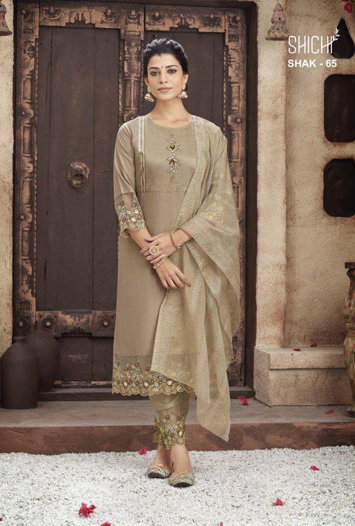 shichi indo fashion anokhi chinon elegant top bottom with dupatta  catalog