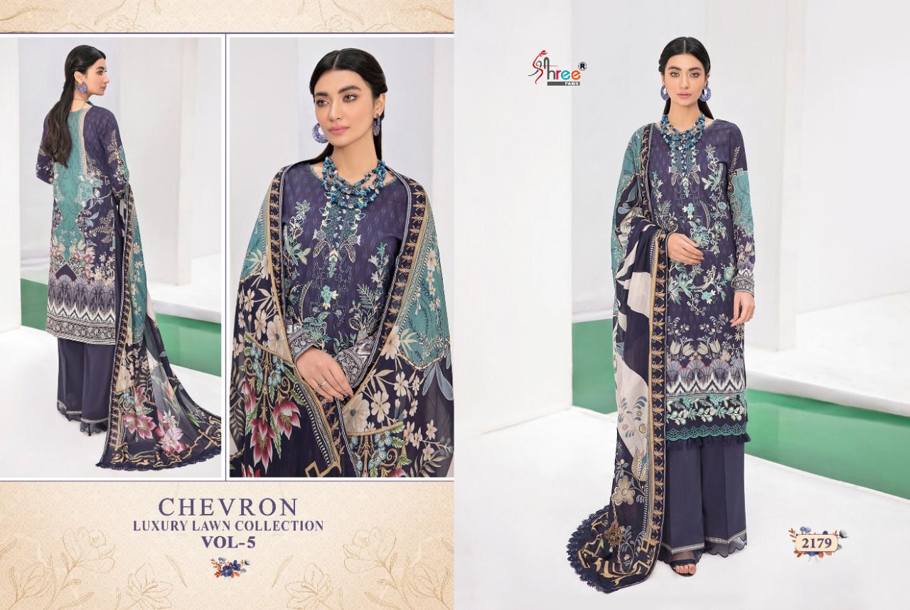 shree fab chevron luxury lawn collection 05 lawn cotton catchy look salwar suit with chiffon dupatta catalog