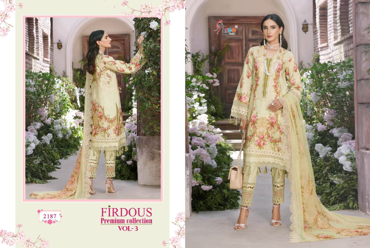 shree fab firdous premium collection vol 03 cotton catchy look salwar suit silver dupatta catalog