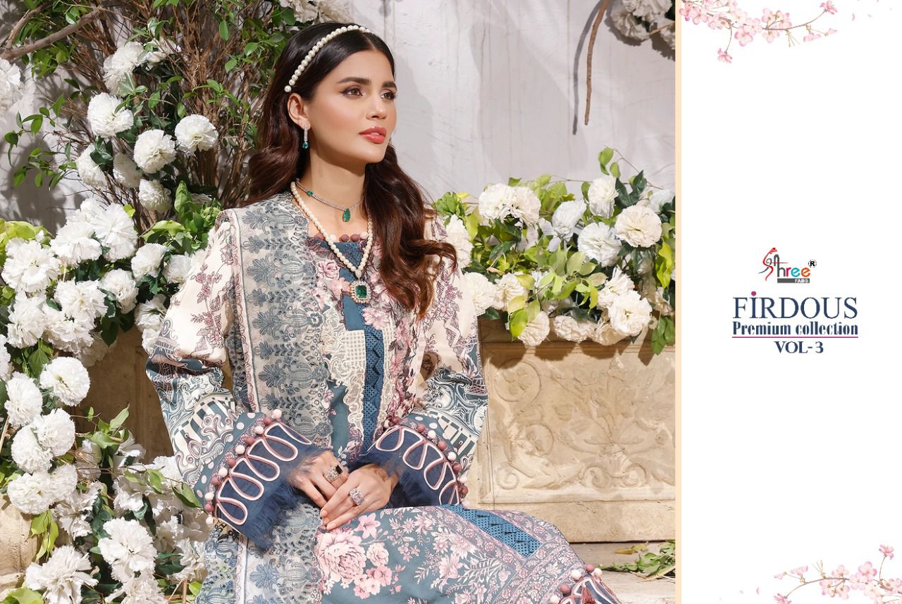 shree fab firdous premium collection vol 03 cotton catchy look salwar suit silver dupatta catalog