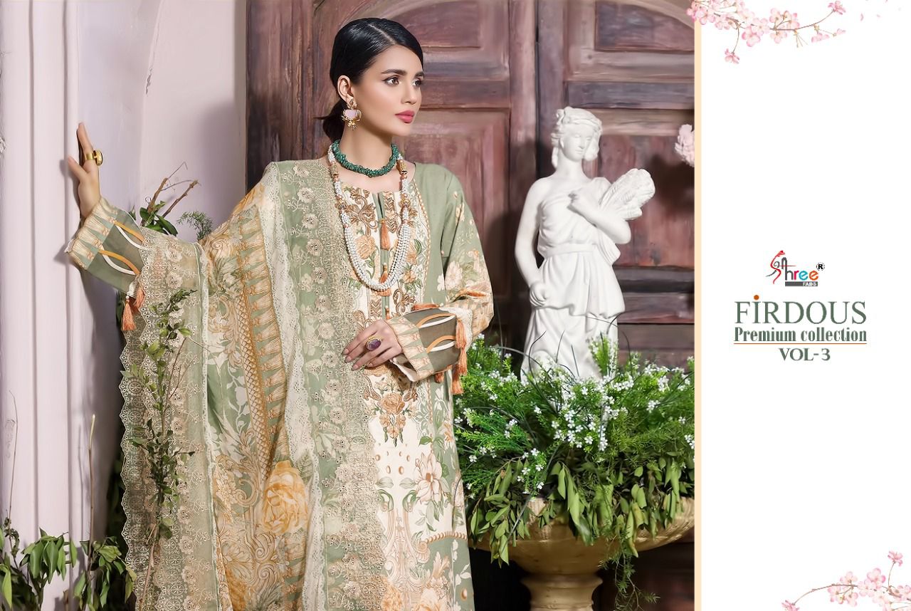 shree fab firdous premium collection vol 03 cotton catchy look salwar suit silver dupatta catalog