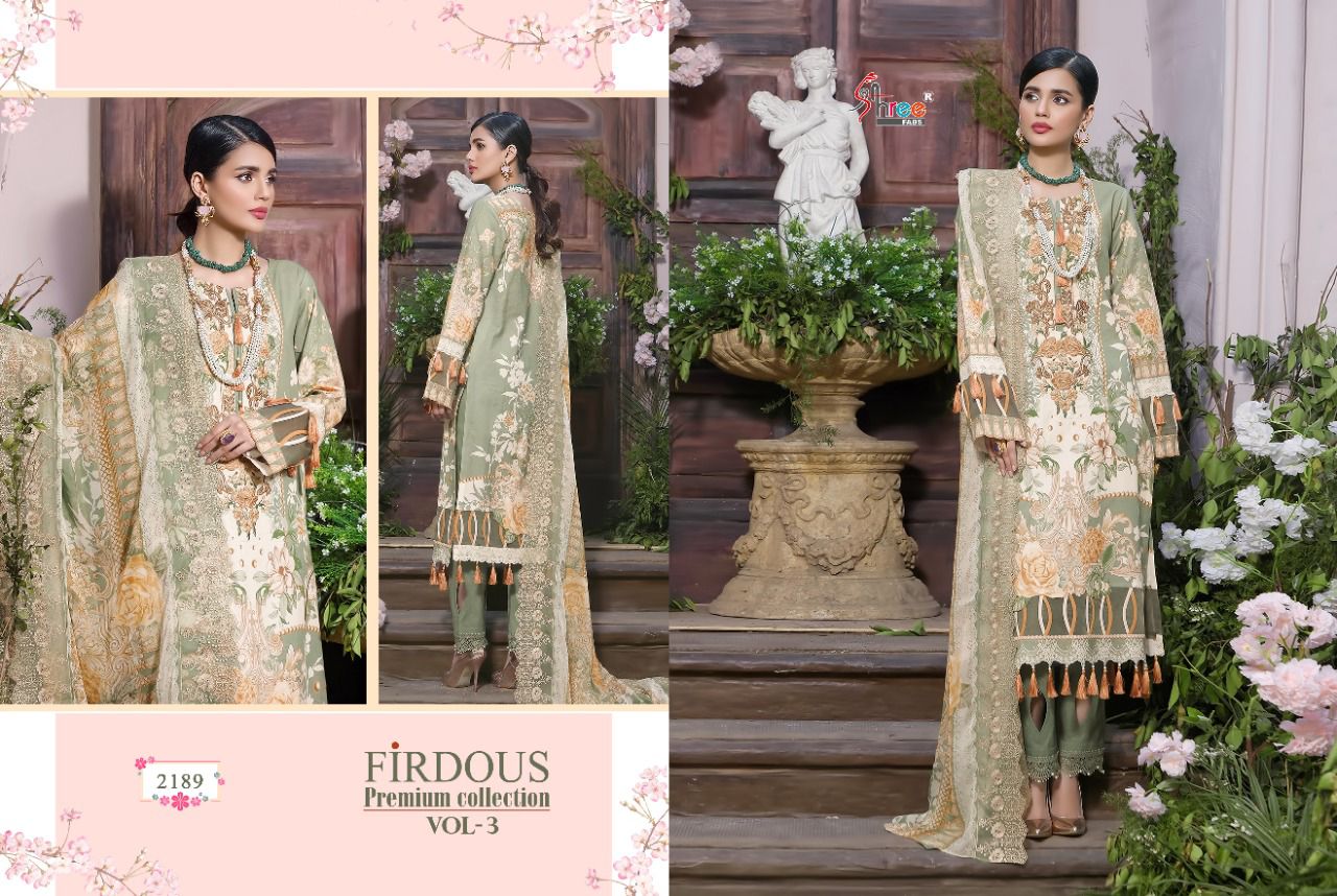 shree fab firdous premium collection vol 03 cotton catchy look salwar suit silver dupatta catalog